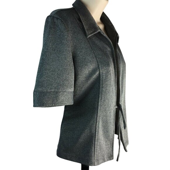 Tina Gray Cardigan Wrap Tie Closure Size S Business Casual Jacket Vintage  u - Picture 2 of 5